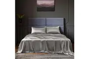 Royal Comfort Satin Sheet Set 4 Piece Fitted Flat Sheet Pillowcases Silky Smooth