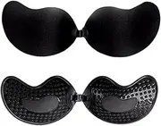 [STKARCV] 1PCS Push Breast Pasty Nude Bra Chest Paste Invisible Self-Adhesive Bra Adhesive Lift Up(Black,B)