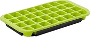 Avanti 32 Cup Flexible Ice Cube Tray with Base Tray, Green 3 cm*33 cm* 18 cm