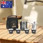 Portable Tea Set Stainless Steel Lightweight Tea Set for Backpacking Picnic