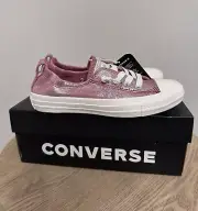NEW Converse Shoreline Slip On Sneaker Royal Flushed Pink Metallic Glitter SZ 6