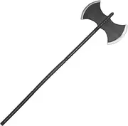 Dzrige Plastic Axe Prop Long Double Bladed Axe Prop Horror Executioner Grim Reaper Axe Halloween Costume Accessories Weapon Axe Prop, 37 Inch Black, Black