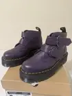DR. MARTEN DEVON HEART LEATHER PLATFORM BOOTS PURPLE SZ 8