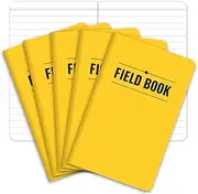 Field Notebook - 3.5"x5.5" - Yellow - Lined Memo Book - Pack of 5