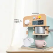 Macaron Cute Simulated Coffee Machine Wooden Kitchen Games Children Montessori E