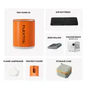 Outdoor Mini Camping Pump With Lamp For Sleeping Pad Orange Pump Super Bundle