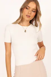 [PUP52] Kimmie Knit Top - White L White