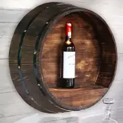 Whiskey Barrel Decor, Bourbon Whiskey Barrel Shelf, Wall Mount Wine Rack, Oak...