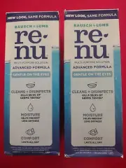 2 x Bausch + Lomb Renu Contact Solution Advanced Disinfectant 12FL. OZ Exp 10/24