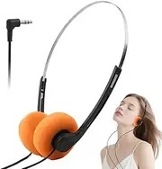 TypoGrove Retro Orange Over-Ear Headphones, Vintage Feelings Underwire Lightweight Earphones, Walkman Headphones for Most Mobile Phones and Playback Devices