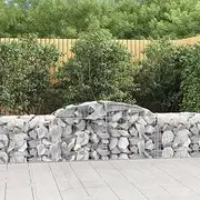 Arched Gabion Baskets 3 pcs 300x50x60/80 cm Galvanised Iron,Pots & Planters-3146666