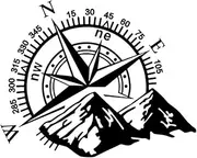 Mountain Compass Stickers Large Vinyl Car Bonnet Side Stickers Van Decal Camper Caravan for Recreational Vehicle Decor Sticker or Motorcycle-3PCS