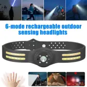 6Mode Sensor LED Headlamp Head Torch Lamp Headlight USB Rechargeable w/Red Light