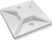 FIXSON Zip Tie Mount Square Adhesive Cable Ties for Wire Clips Cable Management (pack of 100) (25x25mm, White)
