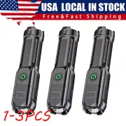 990000LM Super Bright LED Tactical Flashlight Rechargeable Zoomable Torch Lamp
