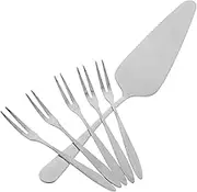 HEALLILY Nnual Fruit Forks Set of 4 Stainless Steel Cake Server Forks Versatile for Desserts Salads for Events