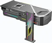 Height Adjustable RGB GPU Stand, Aluminum Alloy 19-153mm Adjustable Graphics Card Holder with Magnetic Base, Anti Sag Bracket for PC Case (Black)