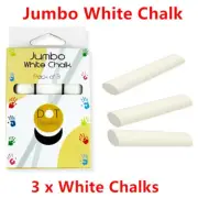 3pcs Jumbo White Chalk Blackboard Art Colouring Paint Drawing Chalks Wall Memo