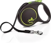 Flexi Black Design Retractable Lead Tape Large Black/Green 5m