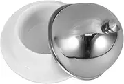 TOPPERFUN Ceramic Butter Dish Sauce Plate for Butter Beef Tallow and Desserts Easy to Clean Relish Plate for Serving Cakes and Appetizers