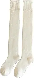 [STKARCV] Women Winter Warm Long Socks Knee-High Stockings Over Knee Sock(White)