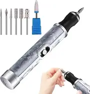 Electric Nail Files For Acrylic And Gel Nails, Professional Cordless Electric Nail Drill Machine, Portable Nail Grinder With 7 Replaceable Heads For Girl Women For Nail Art, Home Or Salon Use