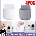4x Case TV Wall Mounted Remote Control Phone Storage Box Organizer Plug Holder