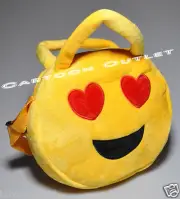 3 EMOJI PLUSH BAG PURSE 3 @ RANDOM FAVORS PLUSH YELLOW TOTE EMOTION RECUERDOS