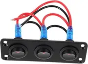 Zerodeko Cat's Eye Switch Panel for Car Modification Durable Abs Aluminum Construction Stylish Boat Shape Design Easy to Install Automotive Switch Panel for Trailers Campers Boats