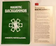 MAGNETIC BACKGAMMON Vintage Travel Set Green PVC from Magnetic Pastime by Signal