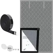 Insulation Window Curtains - Windproof Cold Protection Soundproof Sheet | 35.4x82.7 Inches Thermal Insulated Cotton Curtain | Noise Reduction Covers for Balcony, Bedroom | Winter Cotton Blackouts