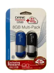 Gigastone 8GB 2-Pack Flash Drive Thumb Drive Memory Stick Capless Retractable