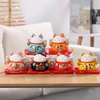 在飛比找樂天市場購物網優惠-陶瓷貓開業陶瓷貓存錢陶瓷貓家居飾品擺件陶瓷貓客廳陶瓷貓