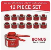 6 Hour Cooking Catering Diethylene Chafing Fuels w/ Inserted Wick (12 fuels)