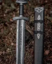 Handmade Damascus Steel Northman Sword Viking Sword Battle Ready With scabbard