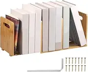Bamboo Desktop Bookshelf, with Carry Handles Expandable Desktop Bookshelf Organizer, Small Book Rack, Organize Books and Magazines, for Office Supplies Home Tabletop