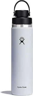 Hydro Flask 24 Oz Wide Mouth Flex Chug Cap White - Insulated Beverage Bottle - Keeps Cold 24 Hours - Leakproof - Fits Cup Holders
