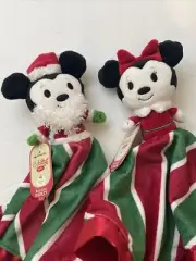 Hallmark Disney Christmas Mickey Minnie Mouse Itty Bitty Plush with Blanket NEW