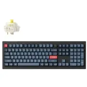 Keychron V6M-D4 Keychron V6 MAX ANSI Full Size 104 Key Carbon Black Full AssembledKnobBananaSwitchRGB Hot-Swap Gateron Jupiter Wireless / Wired / 2.4GHz Normal Profile QMK Custom Keyboard [V6M-D4]