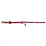 Buddy & Belle Paracord Dog Collar Beet Red Medium