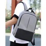 Light Grey USB Charging Backpack Multifunction Fashion Laptop Bag Large
