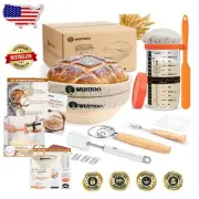 Elegant Sourdough Starter Kit with Natural Rattan Baskets for Artisan Bread