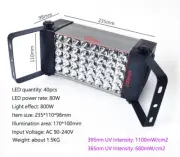 80W 395nm 365nm 40LED UV Lamp UV Resin Curing Inks Glue Cure Dryer Lamp