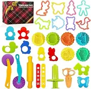 Play Dough Tools for Kids, Dough Tools Kit Include Assorted Colors Playdough Accessory Molds Rollers Cutters Scissors (molds)