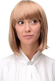 WIG ME UP - Sexy Wig Page Bob Blonde Strawberry Blonde Platinum Blonde Mix Straight Women's Wig Bob Hairstyle 25 cm 7803-27T613