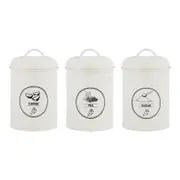 3pc Esschert Design Storage Tins Home/Kitchen Organisation Container White