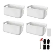 M*4 Packs Cube and Shelf Organizer Bins for Books, Toys, and Crafts,White M4P