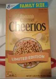 LOT OF 3 LIMITED EDITION CHEERIOS Banana Caramel 10.9 Oz Cereal Gluten EXPIRED