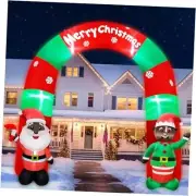 8 Ft Black Santa Claus Christmas Inflatables Decorations Black ELF Archway