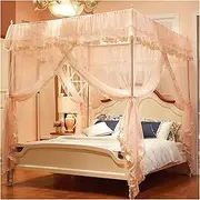Three-Door Mosquito net with Bed Curtain e Bed Canopy Various Sizes Simple Four-Corner shed Column Installation (Color : C, Size : 1.5 * 2.0m)